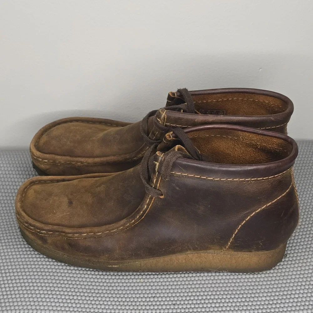 Clarks Wallabee Boot‎ Mens Dark Brown Suede Lace Up Chukkas Boots Size 8.5